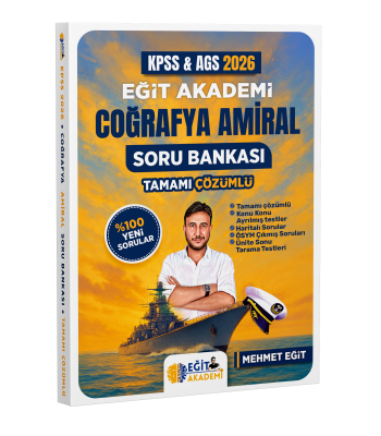 Eğit Akademi 2026 MEB AGS KPSS Coğrafya Amiral Soru Bankası Tamamı Çözümlü