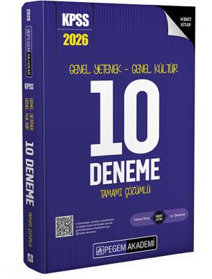 Pegem Yayınları 2026 KPSS Genel Yetenek Genel Kültür Tamamı Çözümlü 10 Deneme